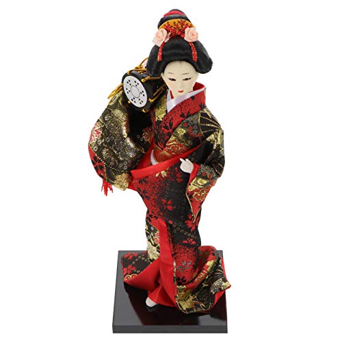 HAMPPLIES Handgefertigte Geisha Figurine aus Stilvolle Kimono Puppe Kulturelle Tischdekoration Desktop Ornament für Wohn und Schlafzimmer von HAMPPLIES