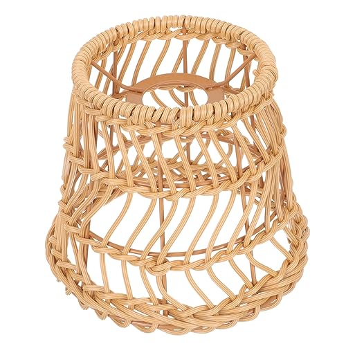 HAMPPLIES Handgewebter Rattan Lampenschirm Vintage Stil Ersatz Lampenschirm für Deckenleuchten Geeignet für Wohnräume Restaurants und Cafés von HAMPPLIES