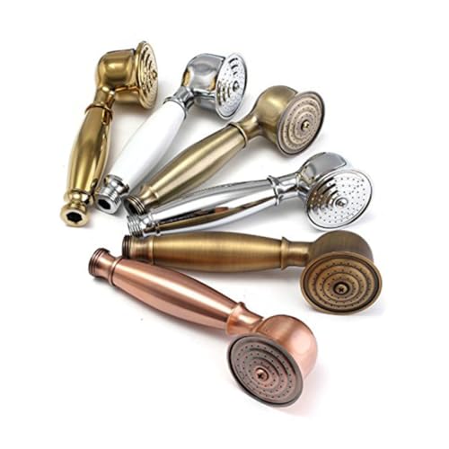 HAMPPLIES Handheld Duschkopf Set aus Massivem Messing in Gold Retro Handbrause mit Hochdruckfunktion und Installieren Praktisches Badezimmer Werkzeug für Effektive Wassereinsparung von HAMPPLIES