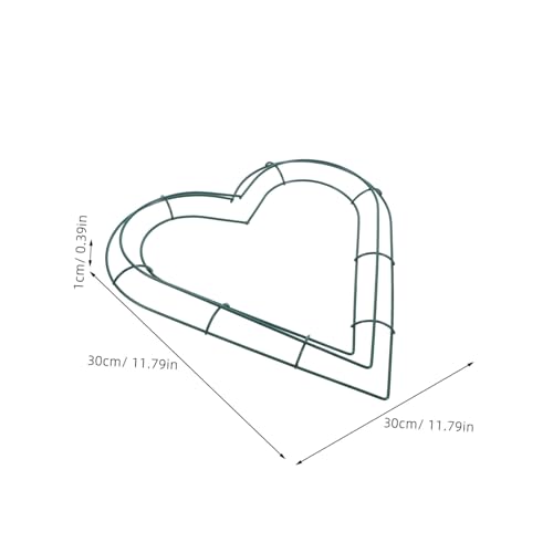 HAMPPLIES Herzförmiger Drahtring Rostfreier Eisenkranz Dekorativer Blumen und Hängeschleifenring Wetterfester Bastelring für Weihnachtskränze Haustürdekoration Zufällige von HAMPPLIES
