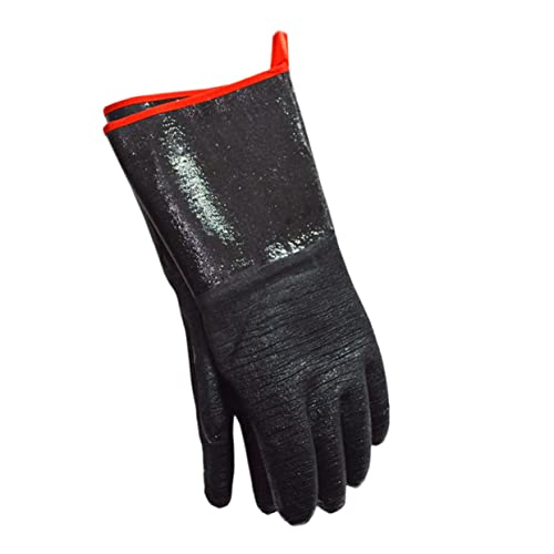 HAMPPLIES Hitzebeständige Bbq Handschuhe aus Neopren und Ölresistent Flexibles Fünf finger design für Ofen Grill und Mikrowelle Hitzeschützende Küchenhandschuhe für Sicheres Kochen und von HAMPPLIES