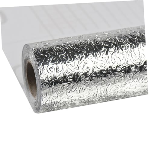 HAMPPLIES Hitzebeständiger Ölresistenter Küchenaufkleber aus Aluminiumfolie Selbstklebend Wasserfest Leicht zu Reinigen für Küchenschränke und Arbeitsplatten Silber mit von HAMPPLIES