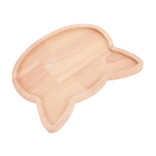 HAMPPLIES Holz Snackplatte Katzenkopf Form Servierplatte für Snacks und Trockenfrüchte Rustikale Küche Dekoration Vielseitiger Dessert und Leckerliteller für Zuhause und Picknick von HAMPPLIES