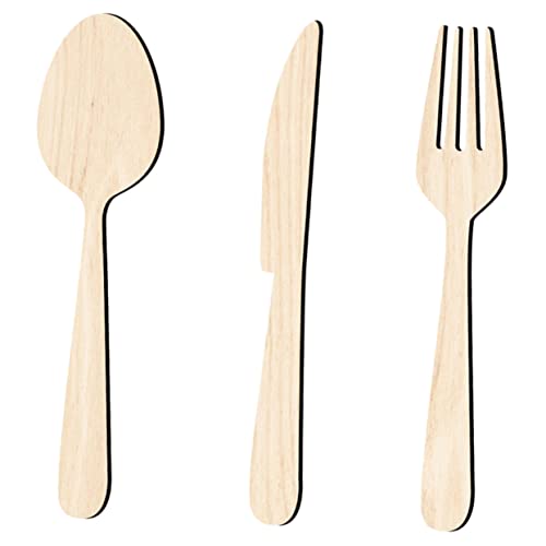 HAMPPLIES Holz Wandschild Dekor Küchenwanddekor Aus Lindenholz Rustikale Wanddekoration Mit Holzlöffel Und Messer Für Küche Esszimmer Und Restaurant von HAMPPLIES