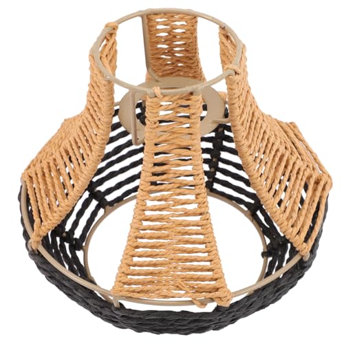 HAMPPLIES Imitat Rattan Pendelleuchte Lampenschirm Geflochtenes Naturmaterial Design Dekorativer Deckenlampen Überzug Einfach zu Montierender Lampenschirm für Esszimmer Restaurant Hotel und von HAMPPLIES