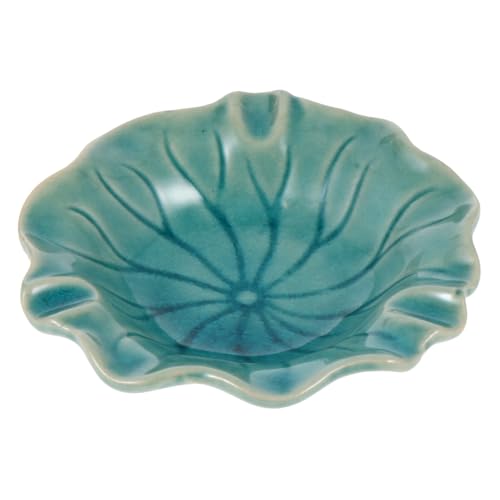 HAMPPLIES Keramik Aromatherapie Schale Blau Stabiles Ätherisches Öl Tablett Dekoratives Spa Serviertablett für Beauty Salon und Zuhause Praktisches Aufbewahrungstablett für Flaschen von HAMPPLIES