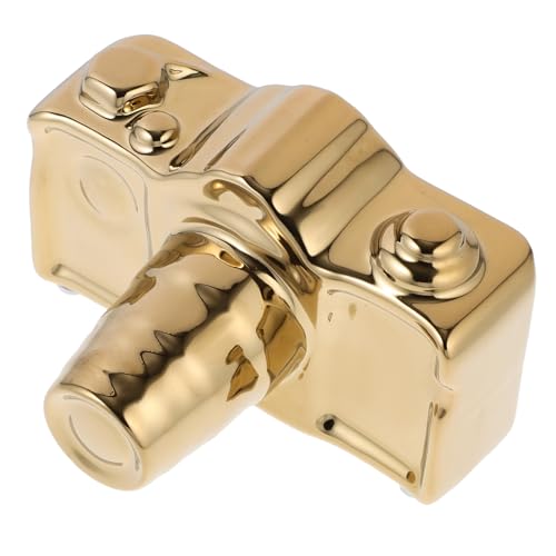 HAMPPLIES Keramik Kamera Deko Ornament Goldener Keramik Schreibtisch Schmuck Kreative Wohnraumdekoration für Büro Schlafzimmer Wohnzimmer von HAMPPLIES