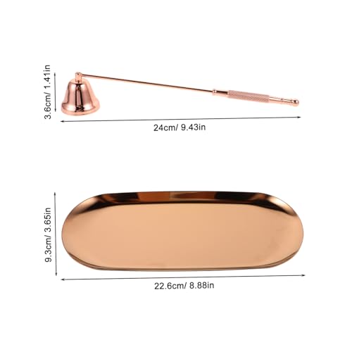 HAMPPLIES Kerzenpflegewerkzeuge Vintage Kerzenlöscher Kerzendochtlöscher Kerzenständer Flammenlöscher Metalldochtlöscher Flammenlöscher Werkzeug Kerzenstopper Roségold Edelstahl von HAMPPLIES