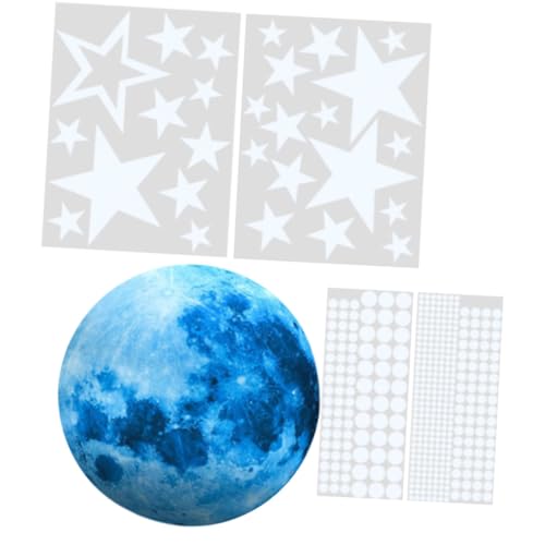 HAMPPLIES Kinderzimmer Wandtattoo Nachtlicht Leuchtende Wandsticker mit Mond Sterne Punkte Selbstklebend Abnehmbar für Teenager Deko und Sternenhimmel Atmosphäre von HAMPPLIES