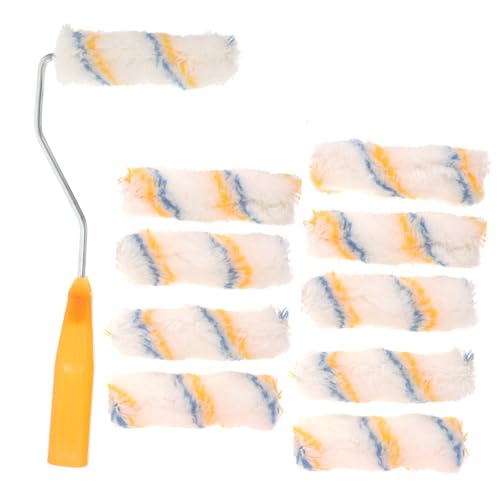 HAMPPLIES Kleines Teiliges Farbroller mit Walzen aus Baumwollfaser Tragbarer Mini Farbroller für Wände und Ecken Vielseitig für Latex und Ölfarben Wiederverwendbar und Einfach zu Reinigen von HAMPPLIES