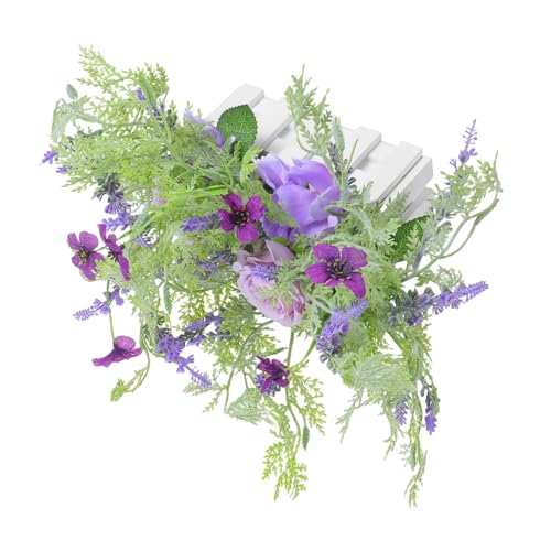 HAMPPLIES Künstliche Rosen Pflanzen im Weißen Lattenzaun-Topf Realistisch Gestaltete Kunstblumen Kompakt für Wohn- Büro Hochzeitsdeko für Eingangsbereiche und Tische von HAMPPLIES