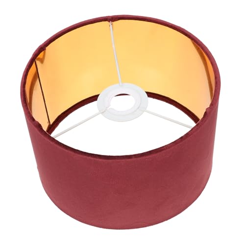 HAMPPLIES Lampenschirm Tischlampe Abdeckung Rotes Tuch Innenseite Gold Stoff Lampenschirm Dekor Schlafzimmer Wohnzimmer Warmes Licht Einfache Montage von HAMPPLIES