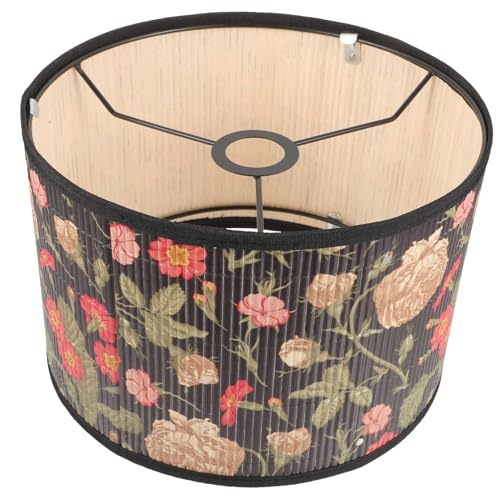 HAMPPLIES Lampenschirm Tischlampe Rattan Lampenschirm Ersatz Nachttischlampe Wohnzimmer Stehlampe mit Pflanzenmuster für Gemütliche Beleuchtung von HAMPPLIES