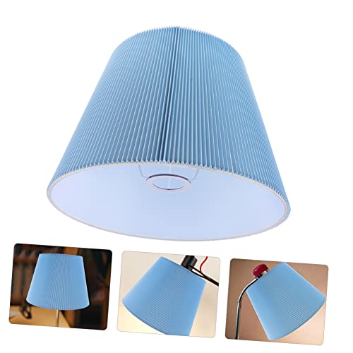 HAMPPLIES Lampenschirm Tischlampe Stehlampe Dekorativer Blauer Stoff Lampenschirm mit Faltenstruktur Lichtstreuend Leicht Installierbar als Nachttisch und Schreibtischlampenabdeckung von HAMPPLIES