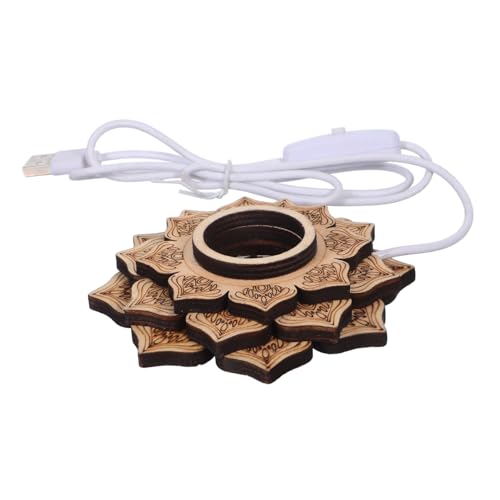 HAMPPLIES Lotusförmiger Holzständer mit LED Beleuchtung USB Betriebene Farben Nachtlicht Basis für Kristallkugeln Natürlicher Holzsockel zur Stilvollen Präsentation von Sammlerstücken und HAMPPLIES Lotusförmiger Holzständer mit LED Beleuchtung USB Betriebene Farben Nachtlicht Basis für Kristallkugeln Natürlicher Holzsockel zur Stilvollen Präsentation von Sammlerstücken und von HAMPPLIES