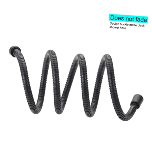 HAMPPLIES Matted Schwarzer Duschschlauch aus Edelstahl Doppelte Schnallenverbindung Druckbeständig Korrosionsfest Flexibler Brauseschlauch für Badezimmer handbrause von HAMPPLIES