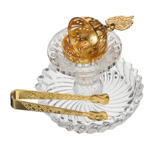 HAMPPLIES Middle Eastern Incense Burner mit Rundem Glas-Teller Metall-hohlprägung Orientalischer Aromatherapie-räucherstäbchenhalter für Indoor-Dekoration und Entspannende Duftverbreitung von HAMPPLIES