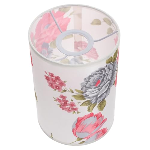 HAMPPLIES Moderner Lampenschirm Blumenmuster Stoff Lampenschirm Robuster Metallrahmen Vielseitig für Tisch und Nachttischlampen Stilvoll für Wohnzimmer Schlafzimmer Wohnzimmerdeko von HAMPPLIES