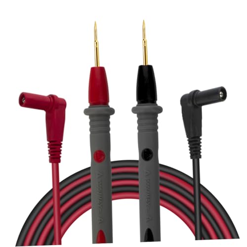 HAMPPLIES Multimeter Prüfsonde Goldplattiert Silikon Messkabel mit Klemme Ultrafeine Spitze für Ic Pins LED Komponenten Kompatibel mit Digital multimetern von HAMPPLIES