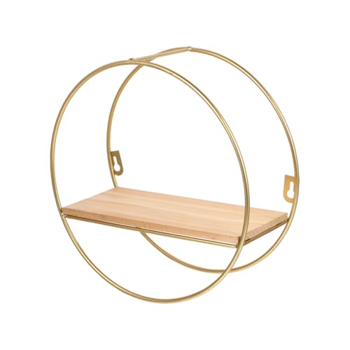 HAMPPLIES Nordisches Wandregal aus Metall Rund Geometrisches Wanddeko Design Schwebendes Regal Leicht Montierbar Vielseitiges Wandaufbewahrungsrack für Wohnzimmer und Schlafzimmer von HAMPPLIES