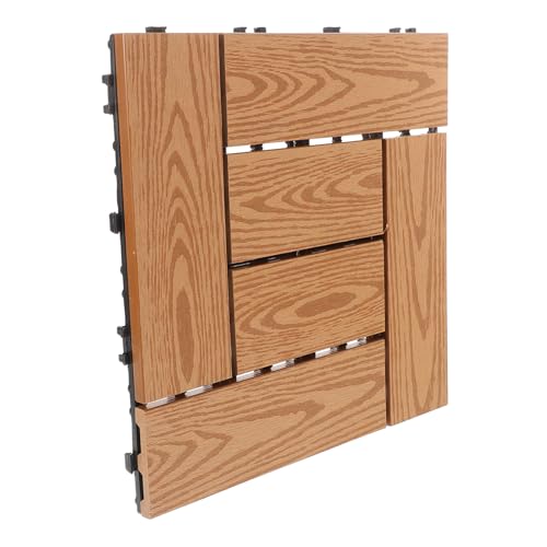 HAMPPLIES Outdoor Wpc Interlocking Deck Fliesen M² DIY Balkon Garten Bodenbelag Wetterfest Robuste Terrasse Bodenfliesen für Innen und Außenbereich von HAMPPLIES