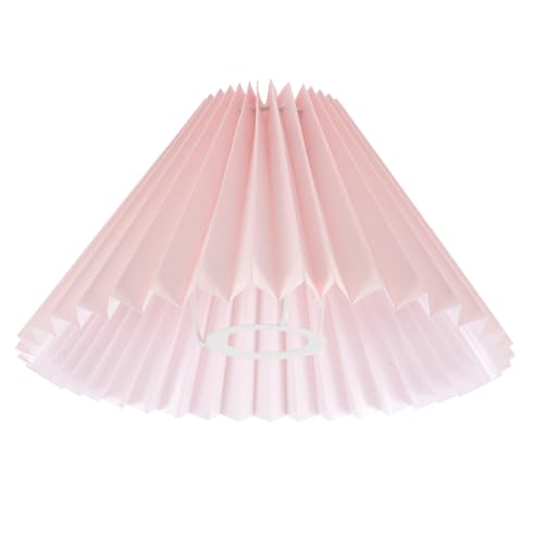 HAMPPLIES Plissierter Stoff Lampenschirm Ersatzschirm für Tischlampen und Stehlampen Rosa Dekorativ und Schützend Installieren Geeignet für Wohnzimmer und Schlafzimmer von HAMPPLIES