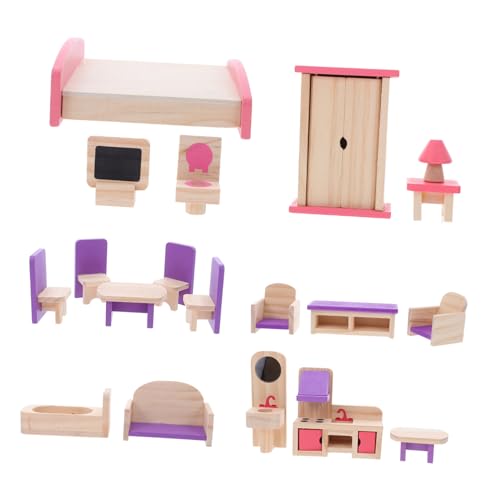 HAMPPLIES Puppenhausmöbel-Set Aus Holz Mit Miniaturmöbeln Wie Stühlen Tischen Und Betten Für DIY-puppenhauszubehör Und Rollenspielspaß Für Junge Mädchen HAMPPLIES Puppenhausmöbel-Set Aus Holz Mit Miniaturmöbeln Wie Stühlen Tischen Und Betten Für DIY-puppenhauszubehör Und Rollenspielspaß Für Junge Mädchen von HAMPPLIES