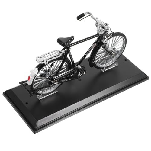 HAMPPLIES Retro-Fahrradmodell Miniatur-Fahrradornament lebensechter Fahrradschmuck Fahrradsimulationsmodell Fahrradschreibtischdekor Mini Vintage Ornament Model Bike Desk Legierung Schwarz von HAMPPLIES