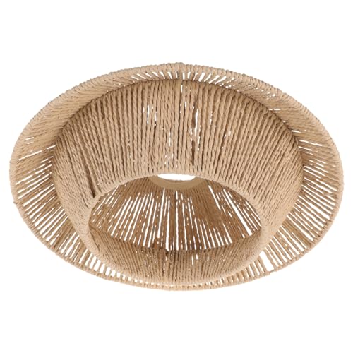 HAMPPLIES Retro Lampenschirm Papier mit Rattan für Deckenleuchten Stilvolles Handgefertigtes Design für Wohnzimmer Esszimmer und Teestuben Installieren Langlebig und Pflegeleicht von HAMPPLIES
