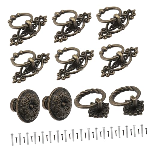 HAMPPLIES Retro Schrankgriffe aus Langlebiger Chic Ring Möbelgriffe für Kleiderschränke und Kommoden Einfache Montage Korrosionsbeständig Stilvolle Vintage Türgriffe von HAMPPLIES