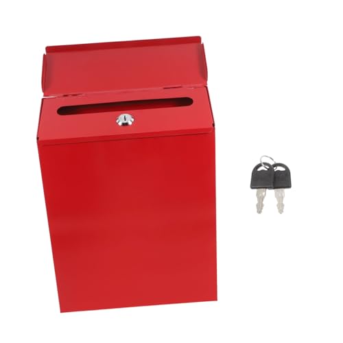 HAMPPLIES Robuster Wandbriefkasten aus Eisen mit Schloss und Schlüssel Wetterfester Postkasten für Außenbereich Großzügiges Fassungsvermögen Klassische Handwerkskunst für Zuhause und Büro von HAMPPLIES