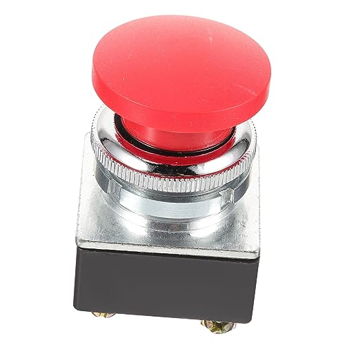 HAMPPLIES Roter Metall pilzknopf Druckschalter mit Flachem Kopf Selbstrückstellender Momentary Push Button für Maschinensteuerung Langlebig Einfache Installation Zuverlässige Bedienung HAMPPLIES Roter Metall pilzknopf Druckschalter mit Flachem Kopf Selbstrückstellender Momentary Push Button für Maschinensteuerung Langlebig Einfache Installation Zuverlässige Bedienung von HAMPPLIES