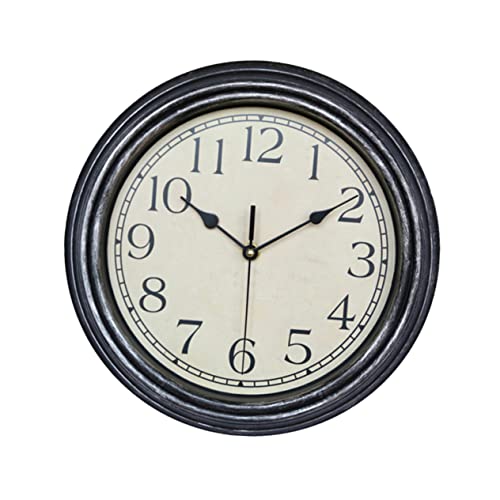 HAMPPLIES Runde Retro Wanduhr mit Geräuschlosem Quarz Uhrwerk Antiker Rahmen Großes Elektronische Dekorationsuhr ohne Batterie Geeignet für Wohnzimmer Büro Küche Schlafzimmer HAMPPLIES Runde Retro Wanduhr mit Geräuschlosem Quarz Uhrwerk Antiker Rahmen Großes Elektronische Dekorationsuhr ohne Batterie Geeignet für Wohnzimmer Büro Küche Schlafzimmer von HAMPPLIES