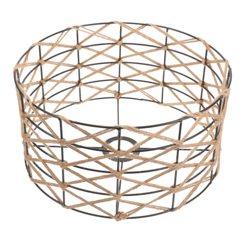 HAMPPLIES Rustikaler Hängelampen Lampenschirm aus Gewebtem Material Vintage Deckenlampe Lampenschirm für Wohnzimmer Schlafzimmer Restaurant Büro Einfach zu Installierender Kronleuchter von HAMPPLIES