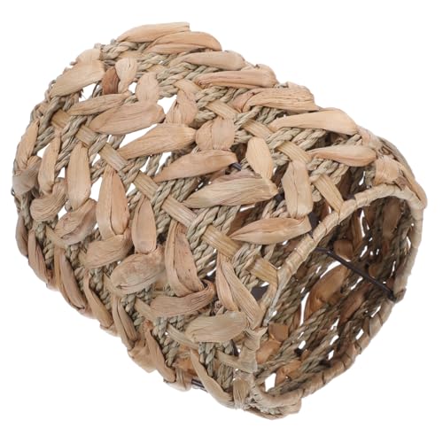 HAMPPLIES Rustikaler Handgewebter Strohlampen schirm Leichtes Pendel design aus Naturfasern Stabiles Eisenmaterial Sanfte Lichtstreuung für Wohnzimmer Esszimmer Schlafzimmer Einfache von HAMPPLIES