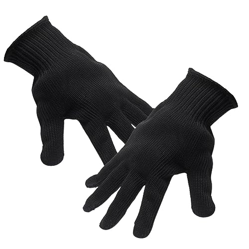 HAMPPLIES Schnittfeste Handschuhe Level Sicherheits und Kochhandschuhe für Schneiden Schalen von Austern und Holzschnitzen Schwarz von HAMPPLIES