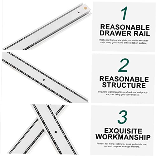 HAMPPLIES Schubladenschiene Vollauszug Führungsschiene Leiser Sanfter Teleskopauszug Push to Open für Küchenschränke Büro und Aufbewahrungsschubladen Robustes Metallgleitsystem von HAMPPLIES