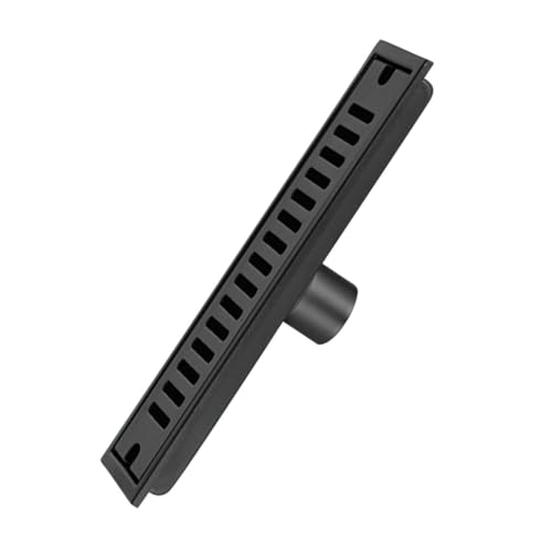 HAMPPLIES Schwarzer Edelstahl Rechteckiger Bodenablauf Linearer Dusch Küchenablauf mit Kapsel Design Abflussfilter Schnelle Entwässerung Einfach zu Reinigen von HAMPPLIES