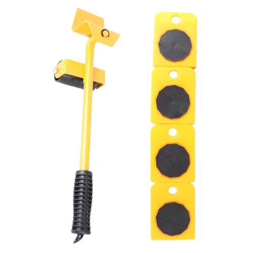 HAMPPLIES Schwere Möbel Schiebewagen mit Drehbaren Kunststoff Möbelgleiter für Harte Böden Gelbes Set zum Einfachen Bewegen von Sofas Betten und Schreibtischen von HAMPPLIES