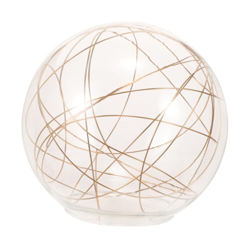 HAMPPLIES Transparenter Lampenschirm aus Glas mit Rundem Aluminium drahtdesign Dekorativer Deckenlampenschirm Langlebiger Goldfarbener Metallrahmen Geeignet für Moderne Wohnräume und HAMPPLIES Transparenter Lampenschirm aus Glas mit Rundem Aluminium drahtdesign Dekorativer Deckenlampenschirm Langlebiger Goldfarbener Metallrahmen Geeignet für Moderne Wohnräume und von HAMPPLIES