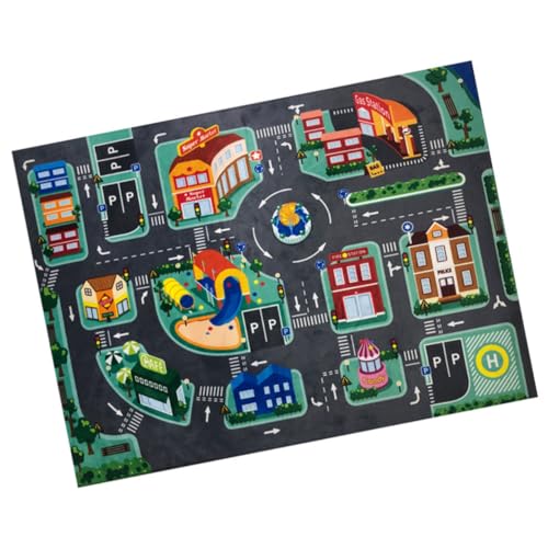HAMPPLIES Transportlernmatte Spielmatte Kind Spielteppich Für Verkehrsspielmatte Kinderzimmer Teppich Spielmatte Fürs Auto Straßenspielmatte Auto Teppich Spielmatte Autos Spielmatte von HAMPPLIES