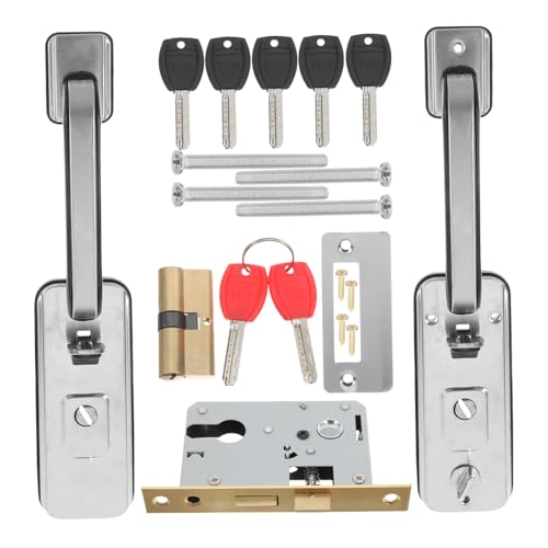 HAMPPLIES Türgriff Set mit Schloss Robuste Sicherheitstürbeschläge für Außen und Eingangstüren Einfache Montage Minimalistisches Design Langlebig und Kratzfest Teilig HAMPPLIES Türgriff Set mit Schloss Robuste Sicherheitstürbeschläge für Außen und Eingangstüren Einfache Montage Minimalistisches Design Langlebig und Kratzfest Teilig von HAMPPLIES