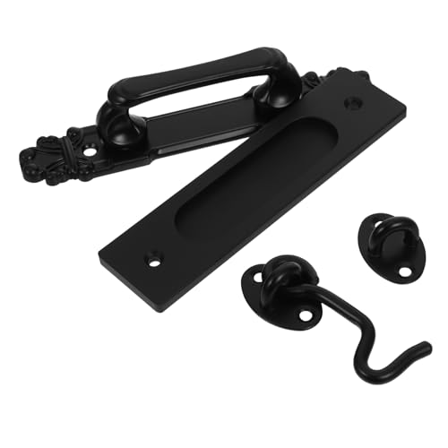 HAMPPLIES Türgriff und Haken Set für Scheunentore Stabiler Türgriff mit Hakenriegel für Außen und Innentüren Vielseitig Einsetzbar für Scheunen Garagen und Holztore von HAMPPLIES
