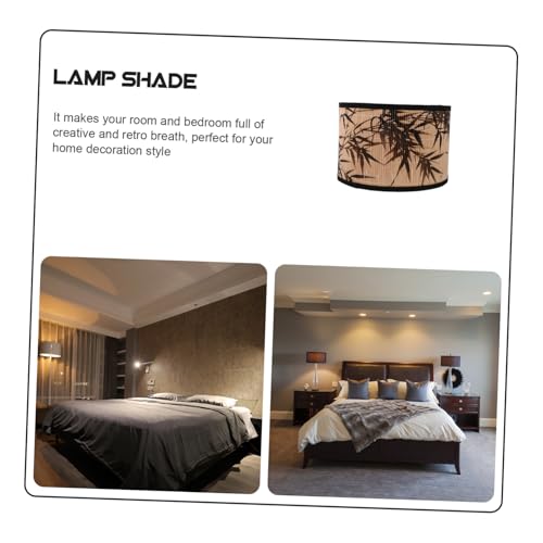 HAMPPLIES Vintage Chinesischer Naturfaser Lampenschirm Langlebiger Lampenschirm für Deckenleuchte Stehlampe Tischlampe Vielseitiger Raumdekor Warmes Licht Haushalt Pendelleuchte Schirm von HAMPPLIES