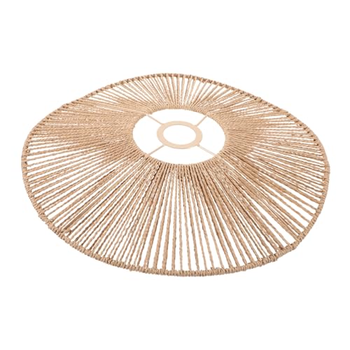 HAMPPLIES Vintage Lampenschirm Deckenleuchte aus Papierseil und Eisen Simuliert Rattan Langlebig und Rustikal Warmes Licht für Wohnzimmer Esszimmer Schlafzimmer Einfache Montage von HAMPPLIES