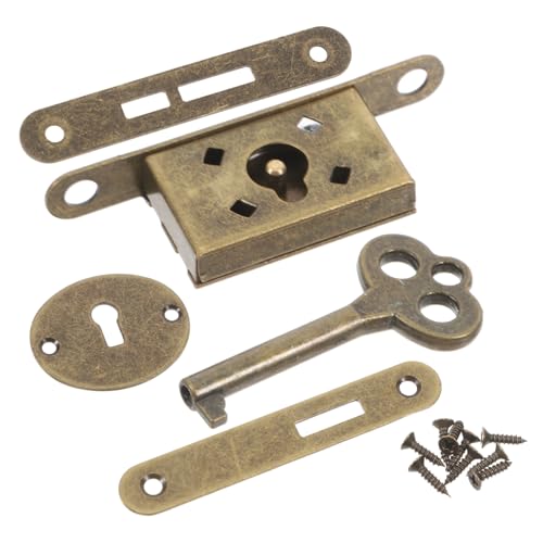 HAMPPLIES Vintage Verstecktes Schubladenschloss mit Schlüssel Unsichtbarer Möbelschlossverschluss für Schmuck Holz Geschenkboxen Einfache Montage Robuste Qualität Elegante Schranksicherung von HAMPPLIES