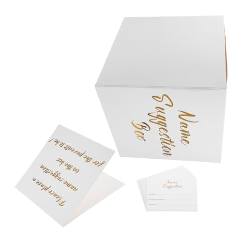HAMPPLIES Vorschlagsbox mit Schlitz und Leeren Karten Elegante Weiße Feedbackbox für Büro Schule Einzelhandel Vertrauliche Mitarbeiter Kundenrückmeldungen Vielseitige Sammlungslösung für von HAMPPLIES