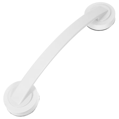 HAMPPLIES Wandmontierter Badezimmer Handlauf für Senioren Rutschfeste Haltegriff für Badewanne Duschbereich Weiß Groß mit Starkem Saugmechanismus von HAMPPLIES