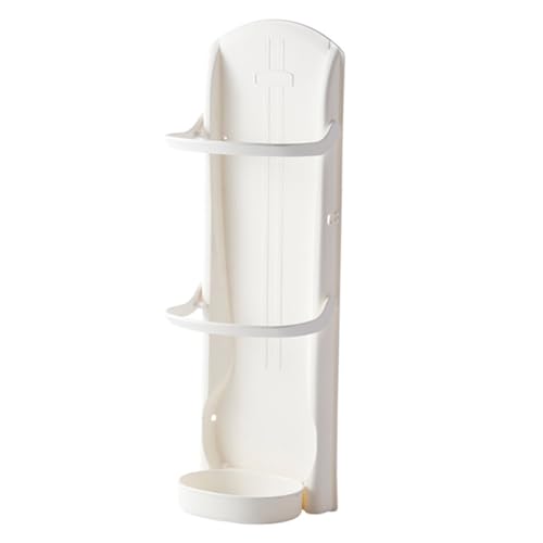 HAMPPLIES Wandmontierter Regenschirmhalter Weiß Platzsparender Schirmständer mit Abtropfschale Robuster Aufbewahrungsständer für Zuhause Büro und Gastronomie Einfache Montage Passform von HAMPPLIES