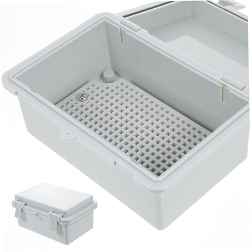 HAMPPLIES Wasserdichte Abs Kunststoff Abzweigdose mit Montagesockel Wetterfeste Außenelektrik Anschlussbox Schutzgehäuse für Elektronische Steuerungen und DIY Projekte von HAMPPLIES